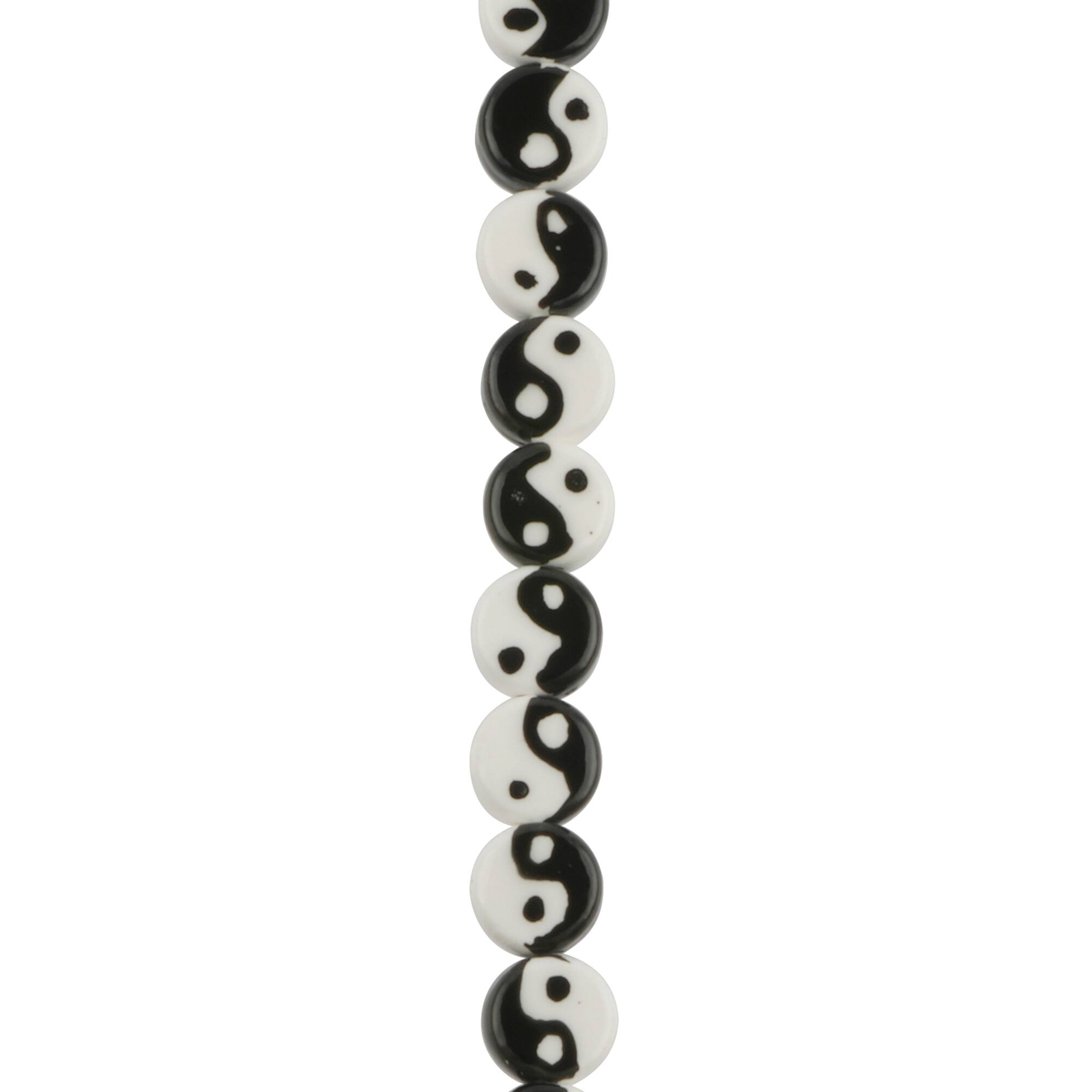Black & White Ceramic Yin Yang Beads, 10mm by Bead Landing™